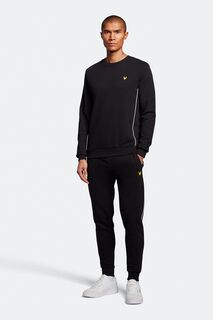 Черные спортивные штаны с контрастной окантовкой Lyle &amp; Scott, черный