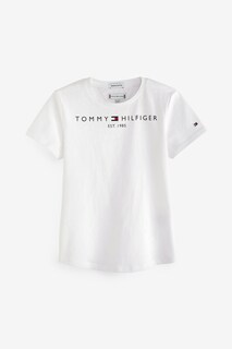 Белая футболка с логотипом Essential Tommy Hilfiger, белый