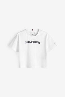 Белая футболка Monotype для девочек Tommy Hilfiger, белый