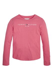 Розовая футболка с длинным рукавом Essential Tommy Hilfiger, розовый