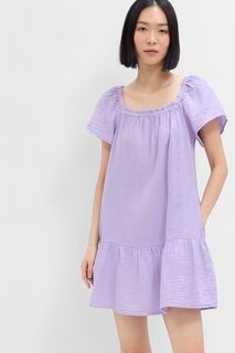 Мини-платье с квадратным вырезом Gap, фиолетовый