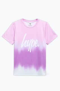 Розовая футболка с надписью в стиле омбре для девочек Hype, розовый