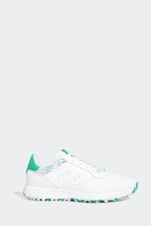 Бело-зеленые кожаные спортивные кроссовки adidas Golf Adidas Golf, белый