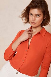 Оранжевая рубашка с манжетами Mint Velvet, оранжевый