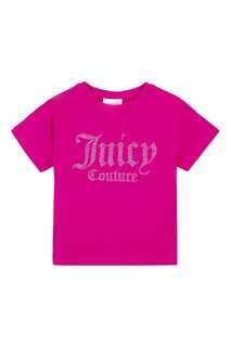 Футболка с короткими рукавами со стразами Juicy Couture, розовый