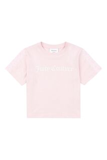 Розовая футболка для девочки с рукавами Juicy Couture, розовый