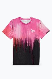 Розовая футболка для девочек с эффектом тай-дай и надписью Hype, розовый