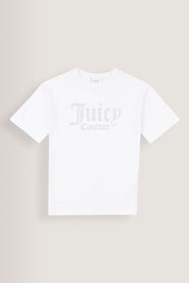 Футболка для девочки со стразами Juicy Couture, белый