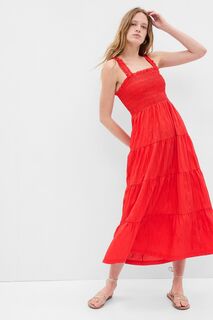 Многослойное платье миди свободного кроя Gap, красный