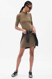 Современное мини-платье с полуплатьем Gap, коричневый