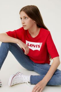 Короткая футболка с широкими рукавами с логотипом Levi&apos;s, красный Levis