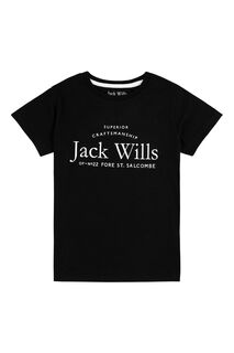 Классическая футболка с круглым вырезом Черная Jack Wills, черный