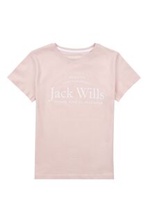 Розовая футболка с надписью Jack Wills, розовый