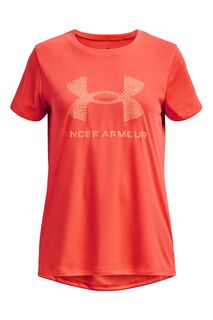 Розовая футболка Tech Fill с короткими рукавами и большим логотипом Under Armour, розовый