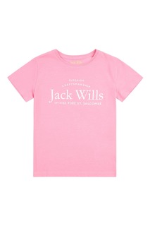 Розовая футболка с надписью Jack Wills, розовый