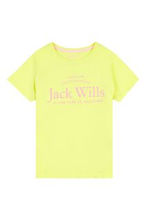 Желтая футболка с надписью Jack Wills, желтый