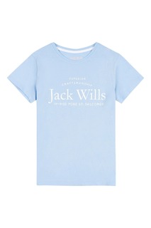 Синяя футболка с надписью Jack Wills, синий