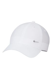 Мягкая бейсболка Dri Fit Club с металлическим логотипом Swoosh Nike, белый