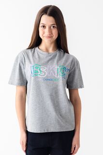 Серая футболка Jess для девочек с принтом Miss Kick, серый