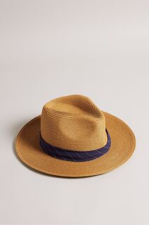 Светло-коричневая соломенная шляпа Hurrca Ted Baker, коричневый