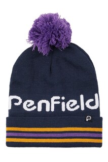 Вязаная шапка интарсия в синюю полоску Penfield, синий