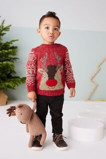 Рождественский свитер с оленями Next, красный