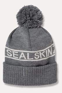 Синяя водонепроницаемая шапка с помпоном Heacham для холодной погоды SEALSKINZ, серый