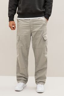 Свободные брюки-карго из материала рипстоп Next, серый