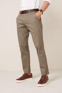 Мягкие приталенные брюки-чиносы с поясом Next, серый