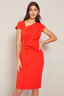 Асимметричное платье миди с короткими рукавами Friends Like These, красный