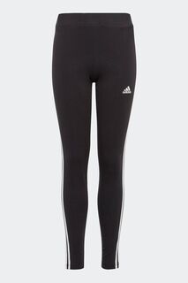 Хлопковые леггинсы с 3 полосками Essentials adidas, черный