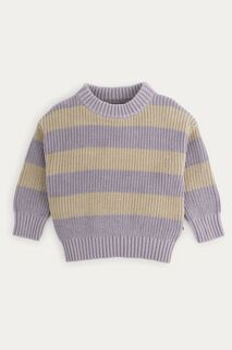 Полосатый свитер из натурального хлопка KIDLY, фиолетовый