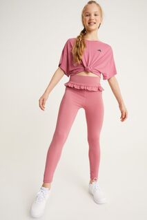 Леггинсы для йоги Junior AEROREADY длина 7/8 высокая талия adidas, розовый