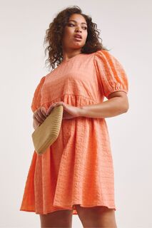 Оранжевое свободное платье с фактурой Simply Be, оранжевый