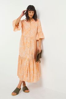 Оранжевое платье-рубашка с принтом Jd Williams JD Williams, оранжевый