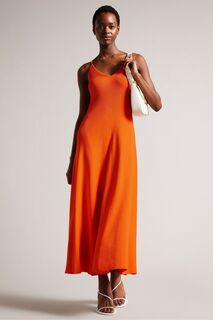 Оранжевое платье макси Marrlyy из ребристой ткани Ted Baker, оранжевый