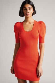 Оранжевое облегающее платье Dollra с U-образным вырезом Ted Baker, оранжевый
