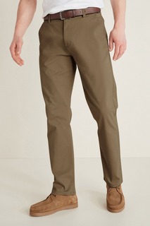 Мягкие приталенные брюки-чиносы с поясом Next, коричневый