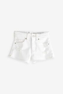 Джинсовые шорты с завышенной талией и потертостями Gap, белый