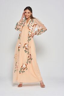 Оранжевое платье Frock And Frill с вышивкой Frock and Frill, оранжевый