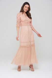 Оранжевое платье Frock And Frill с вышивкой Frock and Frill, оранжевый