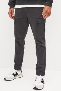Боевые брюки с высоким содержанием хлопка и стрейчем Next, серый