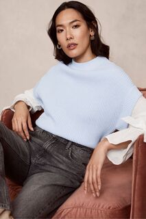 Многослойный свитер с рубашкой Mint Velvet, синий