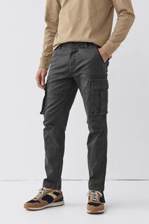 Настоящие брюки-карго из эластичной и хлопковой смеси облегающего кроя Next, серый
