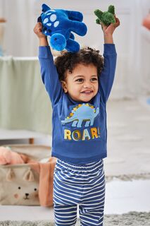 Пижама JoJo Maman Bébé из джерси с мотивом динозавра Jojo Maman Bébé, синий