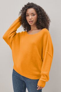 Свободный вязаный свитер American Vintage, оранжевый