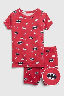 Пижама с короткими рукавами и шортами из органического хлопка Batman Gap, красный