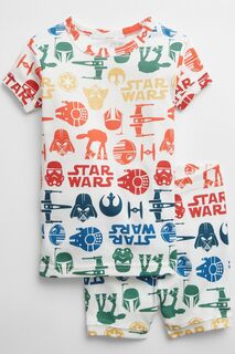 Пижама Звездные войны с шортами и короткими рукавами Gap, белый
