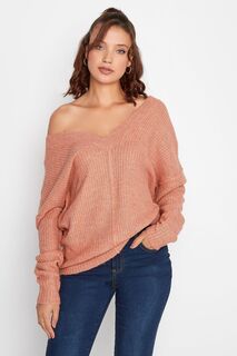 Длинный свитер Tall Sally с V-образным вырезом Long Tall Sally, розовый