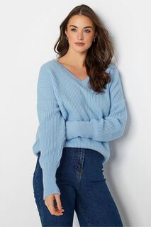 Длинный свитер Tall Sally с V-образным вырезом Long Tall Sally, синий